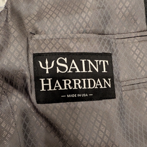Saint Harridan Wool Suit Jacket Sports Coat Gray Men's Size 50 Made in USA - Picture 3 of 6
